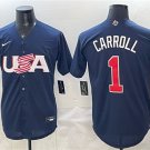 Men's USA Baseball #1 Corbin Carroll Navy World Baseball Classic Stitched Jersey