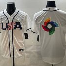 Men's USA Baseball Team Big Logo White 2026 World Baseball Classic Home Jersey