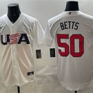 Men's USA Player #50 Mookie Betts White World Player Classic Stitched Jersey