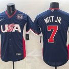 Men's USA Baseball #7 Bobby Witt Jr. Navy 2026 World Baseball Classic 250th Patch Jersey