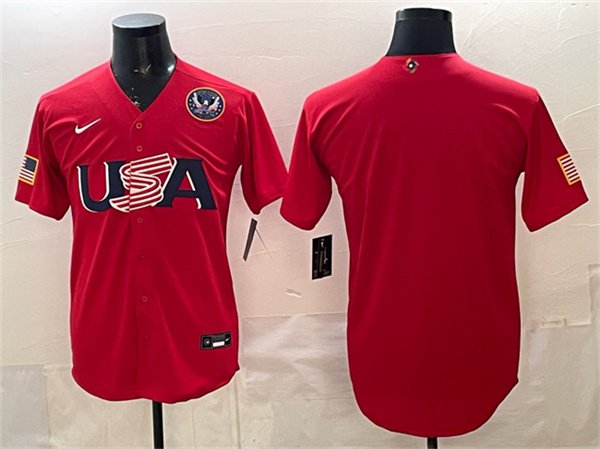 Men's USA Baseball Blank Red 2026 World Baseball Classic Jersey