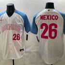 Men's Mexico Baseball #26 Mexico White 2026 World Baseball Classic Home Jersey