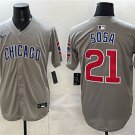 Men's Chicago Cubs #21 Sammy Sosa Gray Limited Stitched Baseball Jersey
