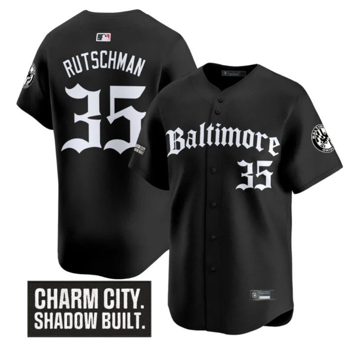 Adley Rutschman Jersey #35 BAL Gothic Harbor Edition Black