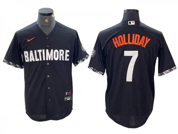 Baltimore Orioles #7 Jackson Holliday Number Black 2023 City Connect Jersey