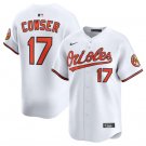 Men's Baltimore Orioles #17 Colton Cowser Number White Cool Base Stitched Jersey