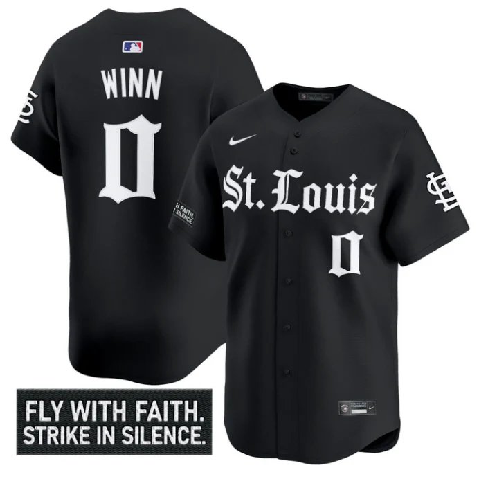 Masyn Winn Jersey #0 St. Louis Cardinals Gothic Legacy Edition Vapor Stitched Black
