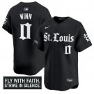 Masyn Winn Jersey #0 St. Louis Cardinals Gothic Legacy Edition Vapor Stitched Black
