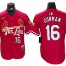 St. Louis Cardinals #16 Nolan Gorman Red 2024 City Connect Jersey