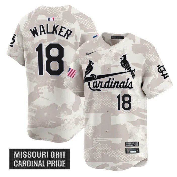 Jordan Walker Jersey #18 St. Louis Cardinals 2025 Armed Forces Day Vapor