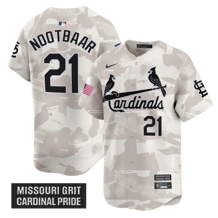 Lars Nootbaar Jersey #21 St. Louis Cardinals 2025 Armed Forces Day Vapor