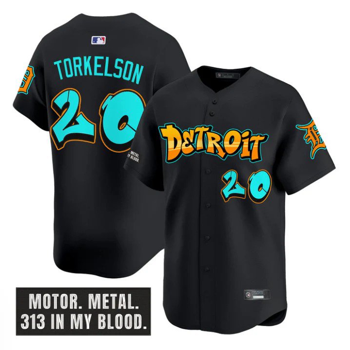 Spencer Torkelson Jersey #20 DET Graffiti Motor City Edition Black