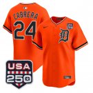 Miguel Cabrera Jersey #24 Detroit Tigers 2026 Alternate Limited Stitched Orange