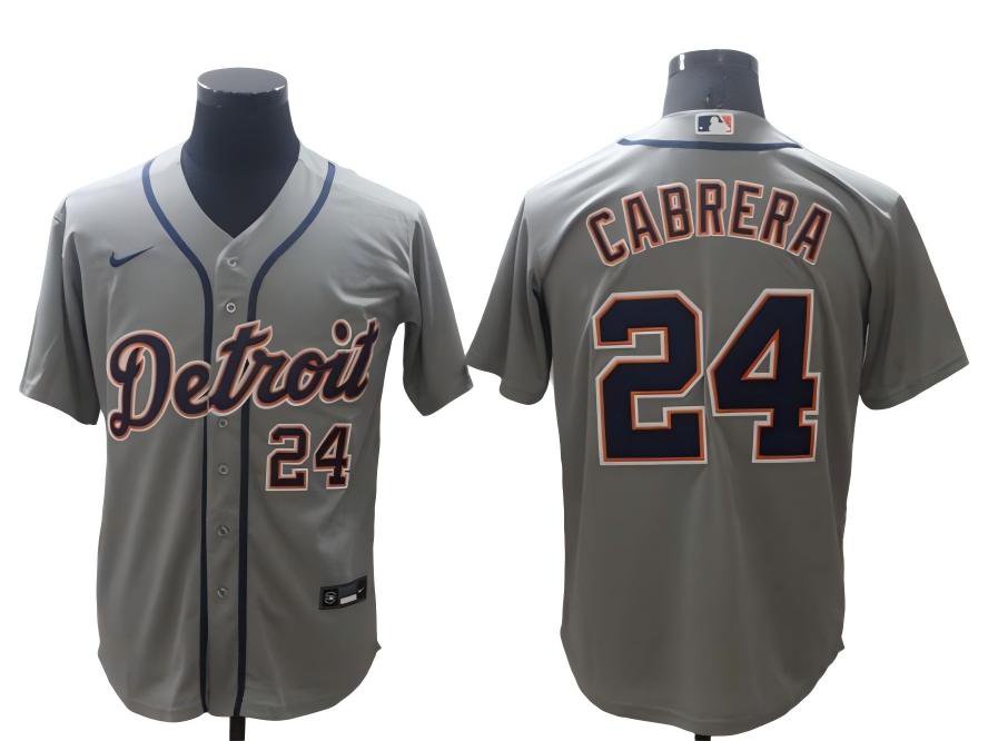Any Size Tigers #24 Miguel Cabrera Cool Base Jersey gray