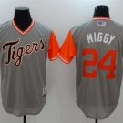 Men's Tigers #24 Miguel Cabrera MIGGY Gray Weekend Baseball Jersey