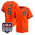 Al Kaline Jersey #6 Detroit Tigers 2026 Alternate Limited Stitched Orange