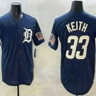 Detroit Tigers #33 Colt Keith Navy With Patch Cool Base Jersey
