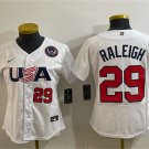 Women's USA Baseball #29 Cal Raleigh White 2026 World Baseball Classic United States Jersey
