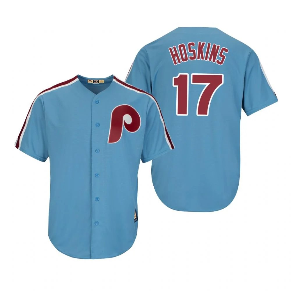 PHI Rhys Hoskins Blue Throwback Jersey