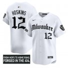 Rhys Hoskins Jersey #12 Milwaukee Brewers Gothic 414 Shadows Edition White