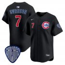 Dansby Swanson Jersey #7 Chicago Cubs Blue Alternate Vapor Premier Black