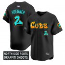 Nico Hoerner Jersey #2 Chicago Cubs Graffiti North Side Edition Stitched Black