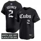 Nico Hoerner Jersey #2 Chicago Cubs Gothic North Side Edition Vapor Black