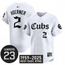 Nico Hoerner Jersey #2 Chicago Cubs Gothic North Side Edition Vapor White