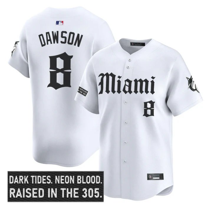 Andre Dawson Jersey #8 Chicago Cubs Gothic North Side Edition Vapor White