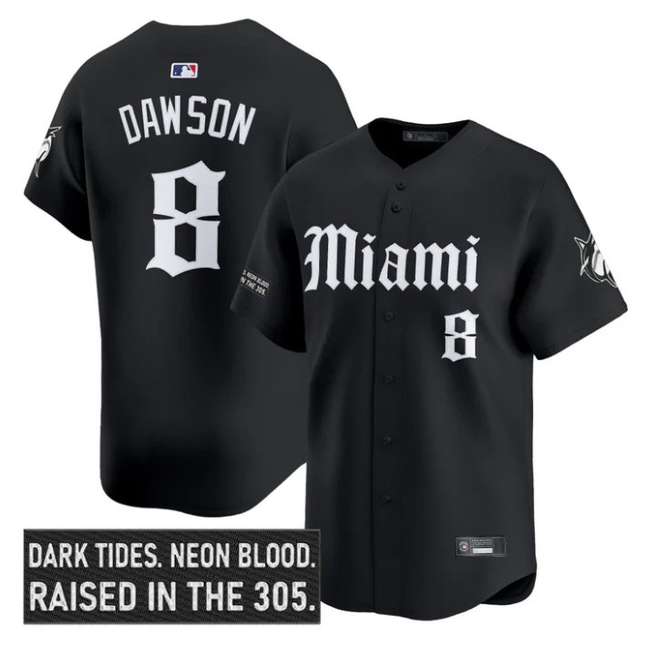 Andre Dawson Jersey #8 Chicago Cubs Gothic North Side Edition Vapor Black