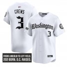 Dylan Crews Jersey #3 Washington Nationals Gothic Capitol Edition Stitched White