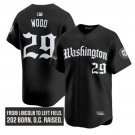 James Wood Jersey #29 Washington Nationals Gothic Capitol Edition Stitched Black