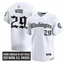 James Wood Jersey #29 Washington Nationals Gothic Capitol Edition Stitched White