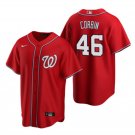 Mens Womens Youth Nationals #46 Patrick Corbin Cool Base Jersey Red