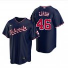 Mens Womens Youth Nationals #46 Patrick Corbin Cool Base Jersey Navy Blue