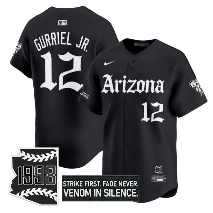 Lourdes Gurriel Jr. Jersey #12 Arizona Diamondbacks Gothic Desert Fang Edition Black