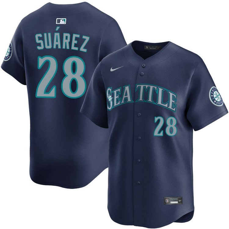 Eugenio Suarez Seattle Mariners Road Navy Jersey