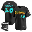 Luis Gonzalez Jersey #20 Arizona Diamondbacks Graffiti Desert Ink Edition Black