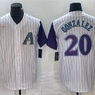 Men's Arizona Diamondbacks #20 Luis Gonzalez White Throwback Cool Base Jersey