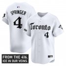 George Springer Jersey #4 Toronto Blue Jays Gothic North White