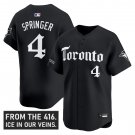 George Springer Jersey #4 Toronto Blue Jays Gothic North Black