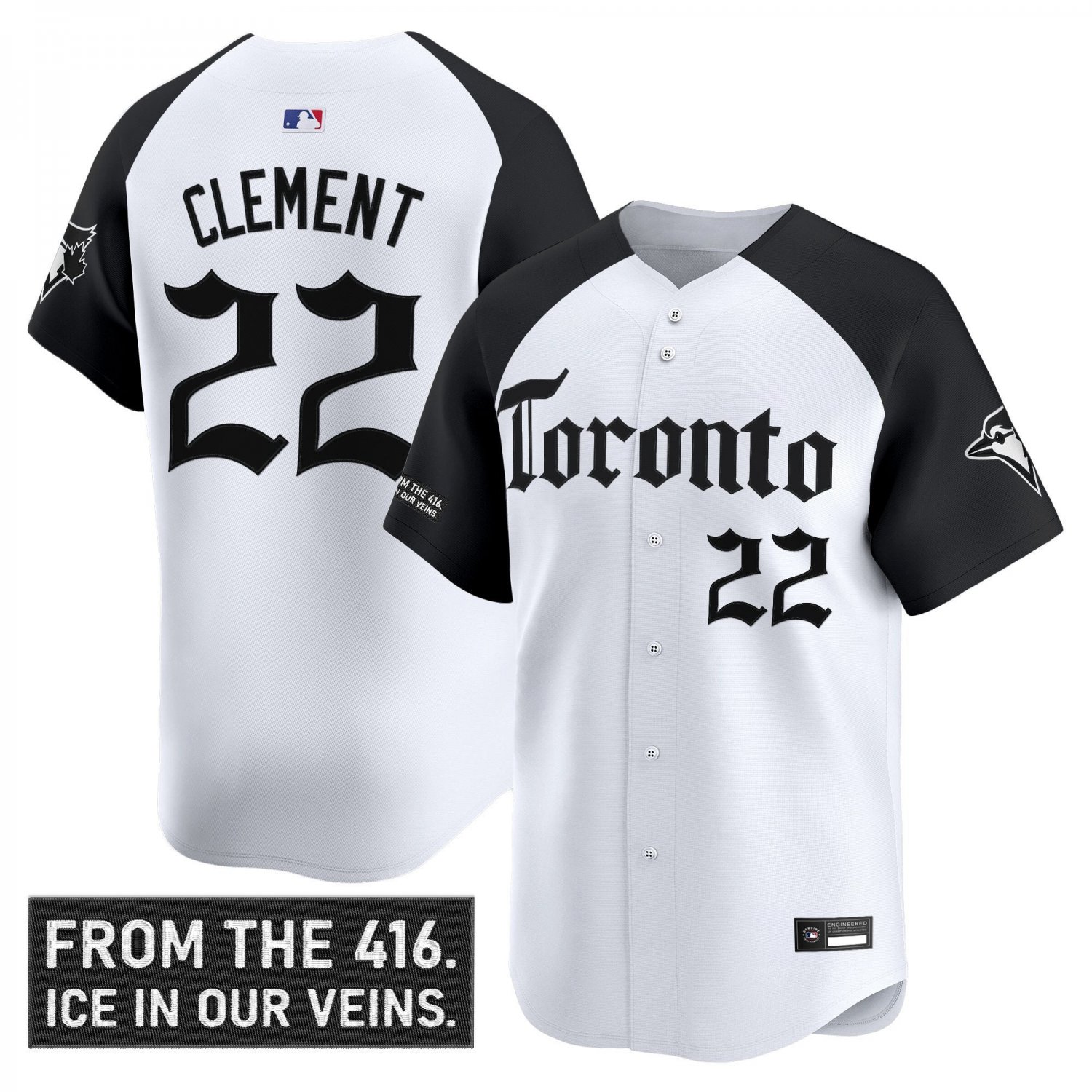 Ernie Clement Jersey #22 Toronto Blue Jays Gothic North Alternate