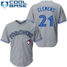 Toronto Blue Jays Retired Player #21 Roger Clemens Road Gray Cool Base Baseball Jersey