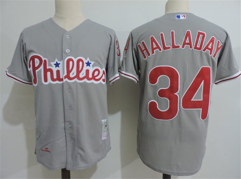Philadelphia Phillies Roy Halladay Gray Throwback Jersey