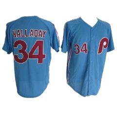 Philadelphia Phillies Roy Halladay Blue Throwback Jersey
