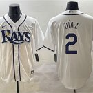 Men's Womens Youth Tampa Bay Rays #2 Yandy Diaz Baseball Jersey White
