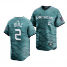 Men's Tampa Bay Rays #2 Yandy Diaz American League 2023 All-Star Jersey Teal