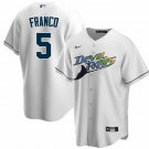 Mens Womens Youth Bay Rays #5 Wander Franco Throwback Cool Jersey White
