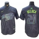 Tampa Bay Rays #21 Jonny DeLuca Charcoal 2024 City Connect Cool Baseball Jersey
