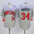 Men's Minnesota Twins #34 Kirby Puckett Grey 1987 Throwback VINTAGE Baseball Jersey